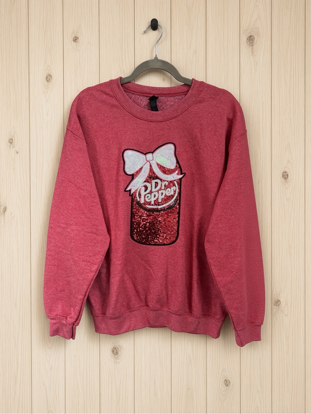 GILDAN Dr Pepper sequin sweatshirt size medium